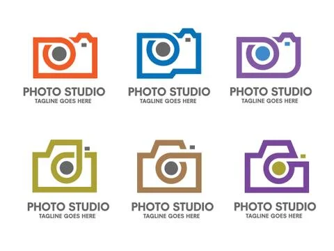 Camera vector icon set Illustrazione stock