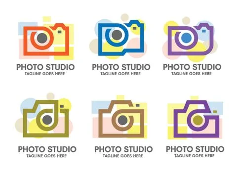 Camera vector icon set Stock Illustration