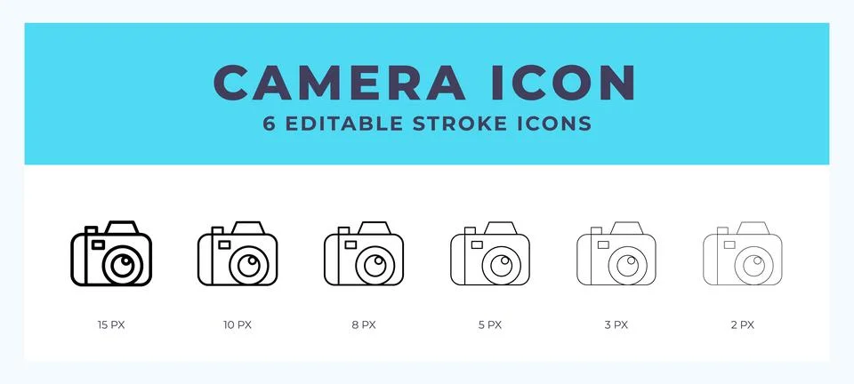 Camera vector icon for web and app. Editable stroke vector illustration Stock Illustration