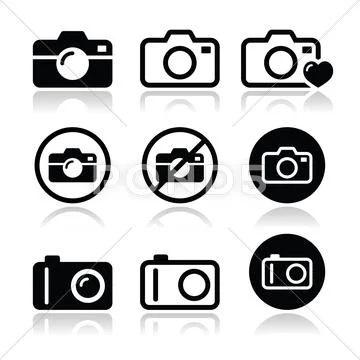 Camera vector icons set 스톡 일러스트