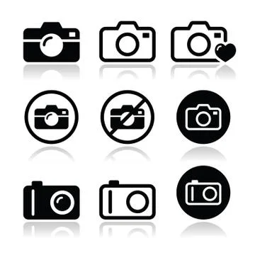 Camera vector icons set Stock Illustration