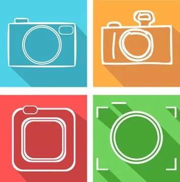 Camera vector icons set イラスト素材