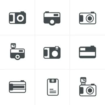 Camera vector icons set Stock Illustration