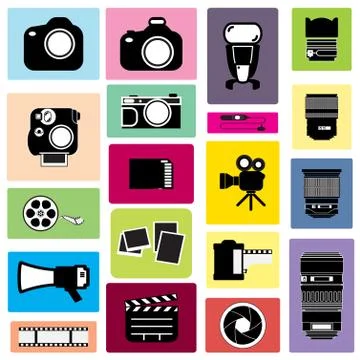 Camera vector set Stock Illustration