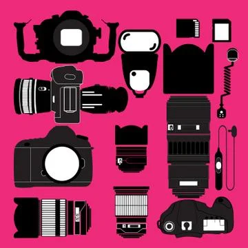 Camera vector set Stock Illustration