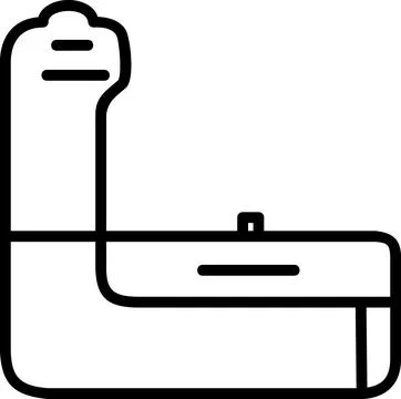Camera vertical battery grip line art icon Stock Illustration