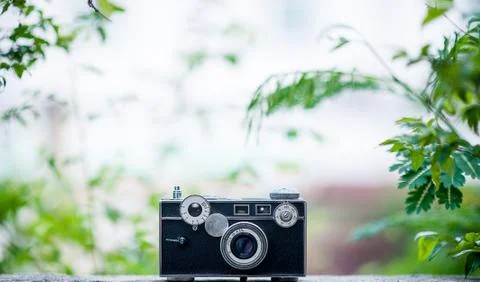 The camera is very black. Stock Photos