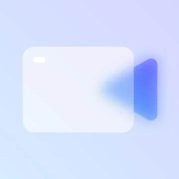 Camera video call glassmorphism icon. Stock Illustration