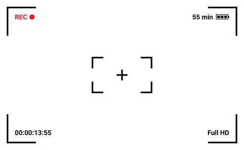 Camera video capture frame screen recording ui Stock Illustration