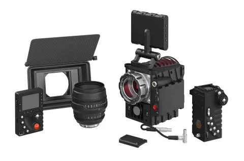 Camera video optical equipment Illustrazione stock