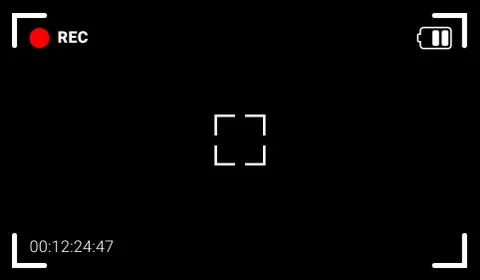 Camera video record screen Stock Illustration