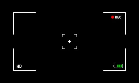 Camera video recording frame on black background. Vector EPS 10 Stock Illustration