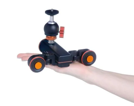 Camera Video track Slider in hand Stock Photos