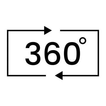 Camera vidio angle 360 degree. Rotate 360 degrees Stock Illustration