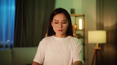 Camera view of confident freelancer having distance remote work typing browsing Stock Footage 256158826