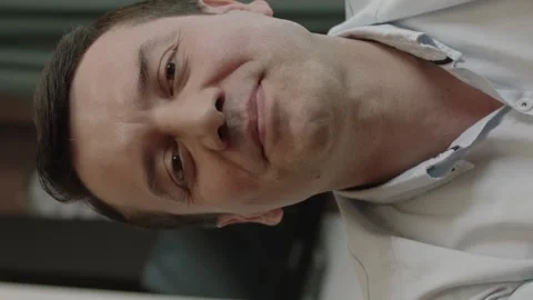 Camera view of man chatting, laughing and having fun with his wife Stock Footage 204712609