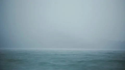 Camera view from the ship looking out towards storms in the middle of the sea. Stock Footage 232648808