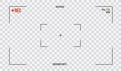 Camera view viewing images on transparent background. Visual screen focusing Stock Illustration