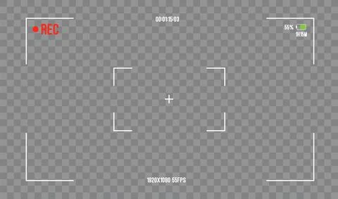 Camera view viewing images on transparent background. Visual screen focusing Stock Illustration