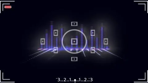 A camera viewer with an exposure scale. Stock Illustration