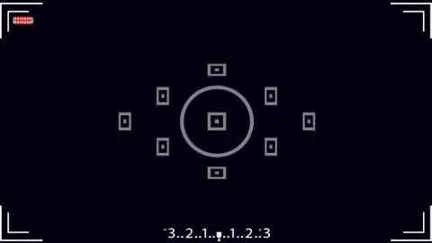 A camera viewer with an exposure scale. Stock Illustration