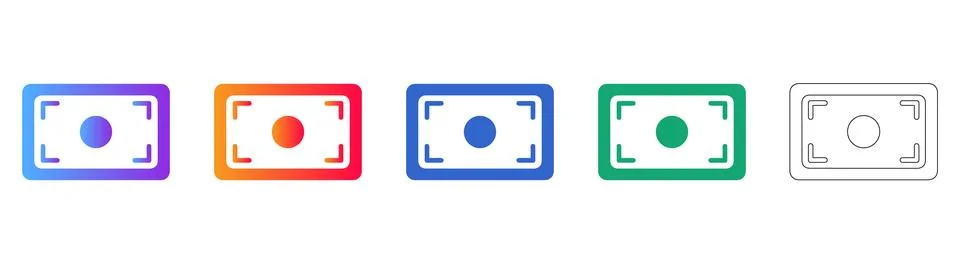 Camera Viewfinder and Focus UI Icons Stockillustratie