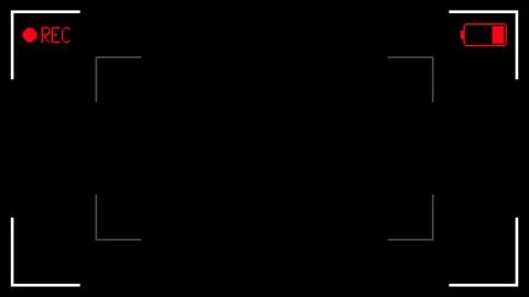 Camera viewfinder background with active REC and low battery. Pixel style Illustrazione stock
