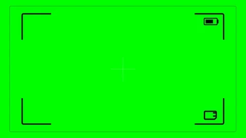 Camera viewfinder black guide Recording with timecode on green screen Stock Footage 121698978