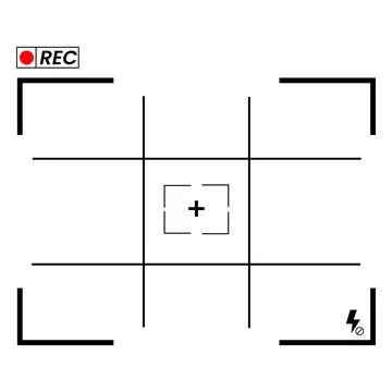 Camera viewfinder display interface on white background Stock Illustration