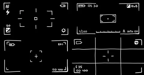 Camera Viewfinder Doodle Animated Pack. ... | Stock Video | Pond5