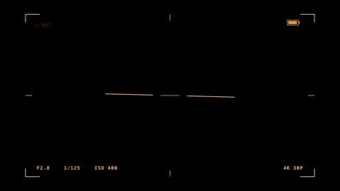 Camera Viewfinder Electronic Level Horizon Overlay On Black Background Stock Footage 342718397