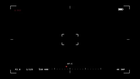 Camera Viewfinder Focus Distance Ladder Overlay On Black Background Stock-Footage 342718356