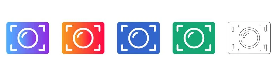 Camera Viewfinder Focus Frame Icons Stock Illustration