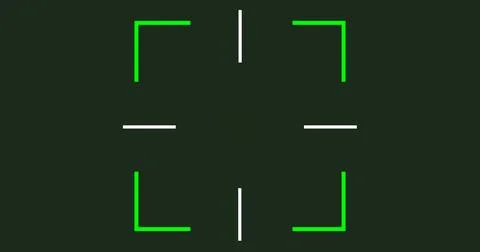 Camera Viewfinder focus shutter click crosshair animation. Military scope o.. Иллюстрация