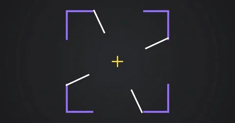 Camera Viewfinder focus shutter click crosshair animation. Military scope o.. Иллюстрация