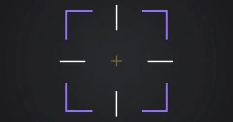 Camera Viewfinder focus shutter click crosshair animation. Military scope o.. Иллюстрация