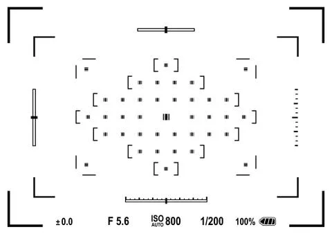 Camera viewfinder. Focusing screen of the camera. Vector template for your Stock Illustration