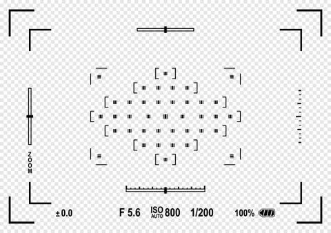 Camera viewfinder. Focusing screen of the camera. Vector template for your Stock Illustration