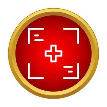 Camera viewfinder focusing screen red icon design Stock Illustration
