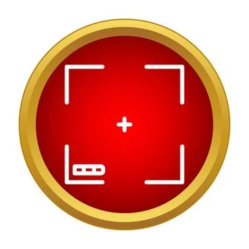 Camera viewfinder focusing screen red aiming icon Stock Illustration
