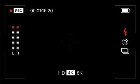 Camera viewfinder frame video or photo focus screen template concept Stock Illustration