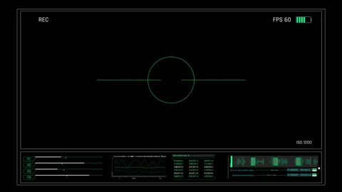 Camera Viewfinder HUD Interface Overlay with REC Indicator Stock Footage 339094366