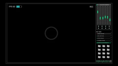 Camera Viewfinder HUD Interface Overlay with Right Side Control Panel Video stock 339094367