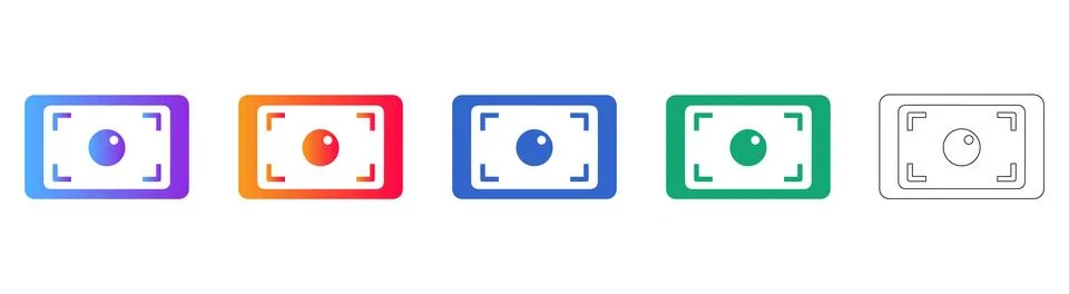 Camera Viewfinder Interface Icons Stock Illustration