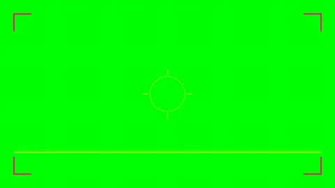 Camera viewfinder interface overlay on a bright solid chroma key green screen Stock Footage 340266460