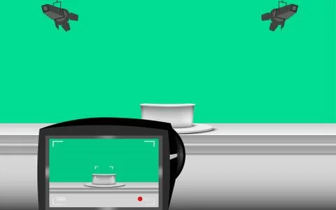 Camera viewfinder of news studio Stock Illustration