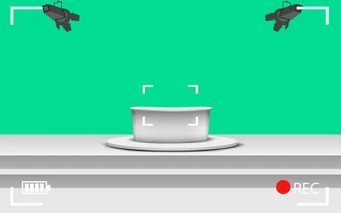 Camera viewfinder of news studio Stock Illustration