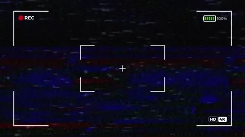 Camera Viewfinder Overlay with Digital Noise and REC Interface Stock Footage 327968936