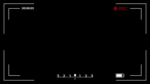 Camera viewfinder overlay with rec indicator and battery level display Stock Footage 316740795
