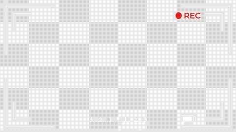 Camera viewfinder overlay with rec indicator and battery level display Stock Footage 316740842